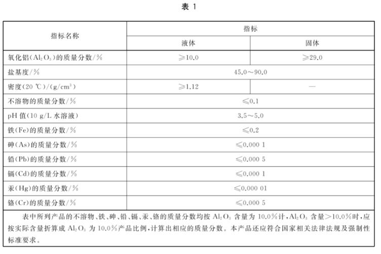 PAC生活飲用水用聚合氯化鋁較新國家標準